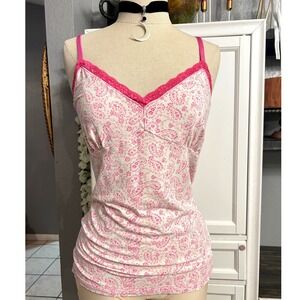 Pink Paisley Lace Top Stretchy MEDIUM Sleepwear